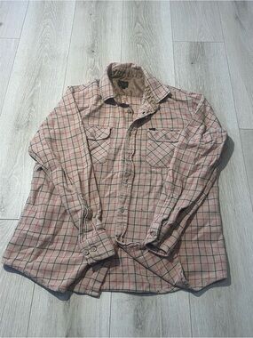 Obey Plaid Jacket in Beige with Red and Navy Checks